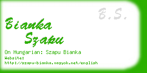 bianka szapu business card